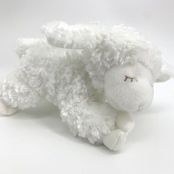 Baby Gund CUTE SOFT WHITE WINKY LAMB RATTLE 8" Plush STUFFED ANIMAL TOY - Picture 1 of 7